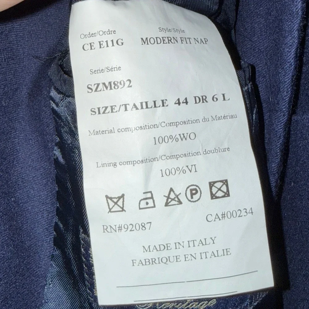 Saks Fifth Avenue Ermenegildo Zegna Heritage Navy Blazer Sport Coat Italy 44‎